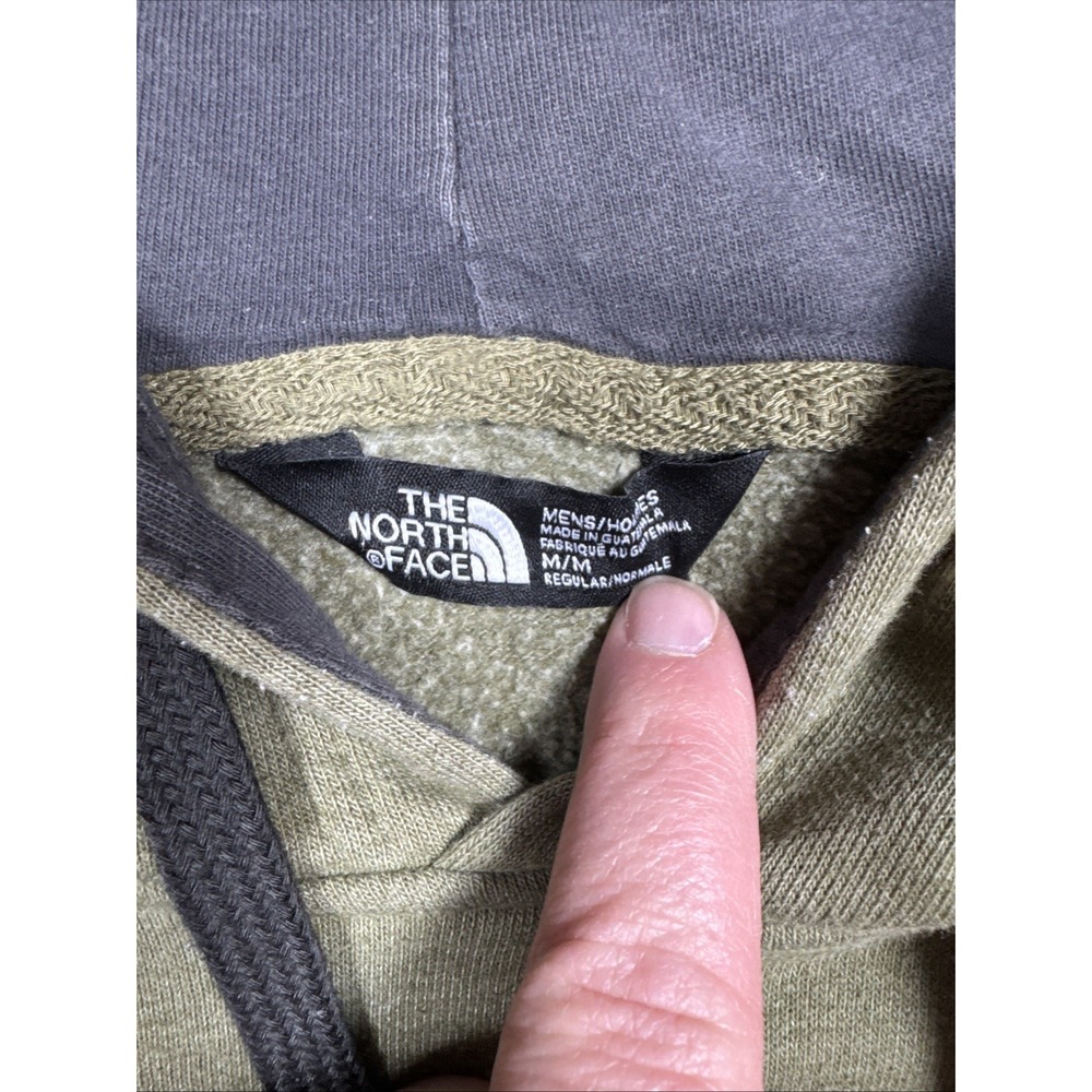 The North Face Hoodie Men's Sz Med Green Big Logo Hooded Sweatshirt - Picture 6 of 10